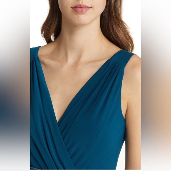 Eliza J, Mixed media sleeveless A line gown, size 14, like new - Picture 5 of 8